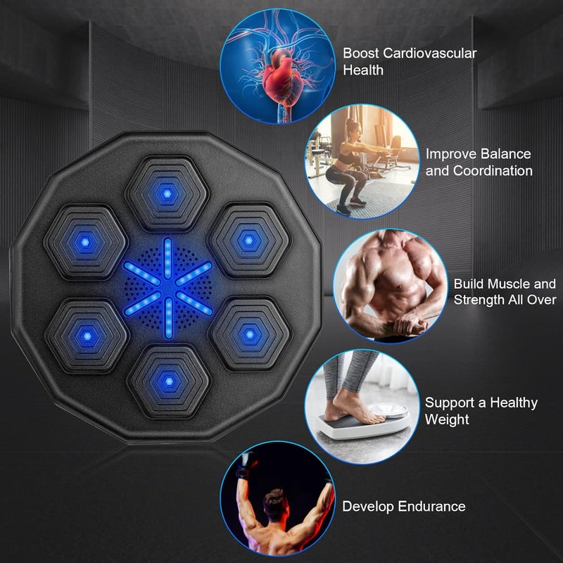 Beyn 2025 New Music Boxing Machine, Upgraded 2.0 Smart Bluetooth Music Boxing Parent-Child Games, Wall-Mounted Exercise Equipment for Home Exercise - Image 3